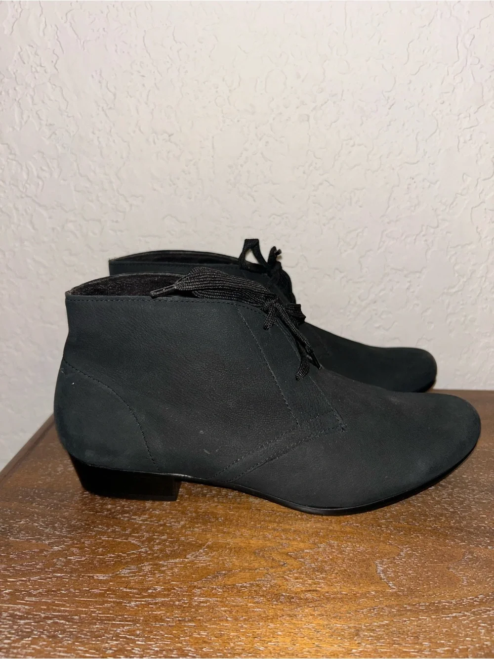 Munro Slip On Lace Up Leather Ankle Bootie Boot Shoes